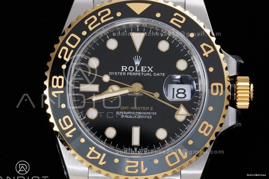 II CHS SH3285 GRNR Super 881 YG WeatherProof Clone New ARF GMT-Master Best (Gain 1:1 Dial Weight) Bracelet Edition Black SS 126713 on 0728